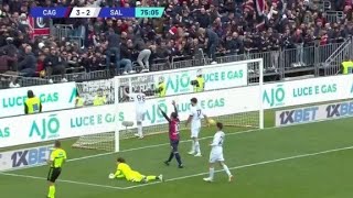 Cagliari vs Salernitana 42 Eldor Shomurodov Gianluca Lapadula amp Gianluca Gaetano score in win [upl. by Assilem]