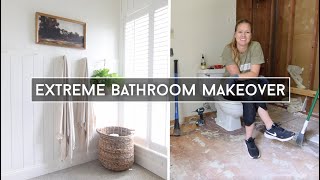 DIY Bathroom Makeover  Full Bathroom Remodel on a Budget  Small Bathroom Makeover Start to Finish [upl. by Aarika]