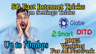 Fast Internet Apn Settings  Apn For All Network  Up to 70 mbps Speed [upl. by Bbor650]