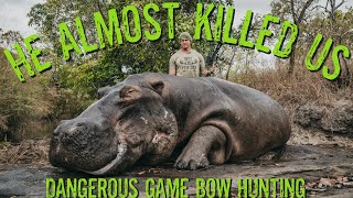 DANGEROUS HIPPO BOW HUNTING He CHARGED US  Josh Bowmar [upl. by Noired427]