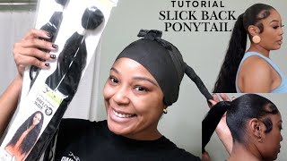 How to super sleek ponytail  Organique Breezy wave 30 natural 4c 4b hair  Beginner friendly [upl. by Midas355]