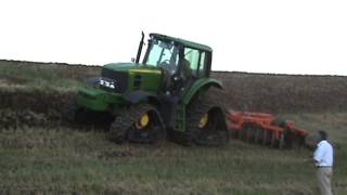 Mascor Soucy Track John Deere Tractor 6930 on Soucy Tracks 28 D Slope [upl. by Ennovoj803]