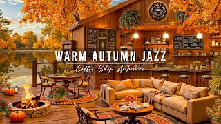 Cozy Autumn Porch Ambience amp Relaxing Jazz Instrumental Music 🍂 Warm Jazz Music for Studying Work [upl. by Hanimay436]