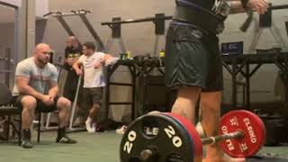 Hafthor bjornsson deadlift axle bar 2x370 kg 814 lbs preparation for Europe strongest man [upl. by Verity]