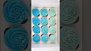 Blue ombré Cupcakes bakery cakebakery rosette cupcake cupcakes blue orangecounty [upl. by Ojyllek]