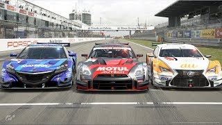 SuperGT GT500マシン加速対決 GTsport 日産レクサスホンダ [upl. by Yeliac773]