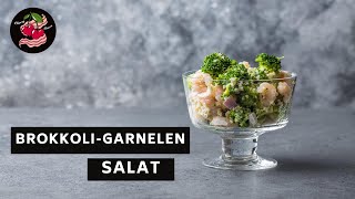 Brokkolisalat mit Garnelen  5 Minuten Rezept [upl. by Ericka]