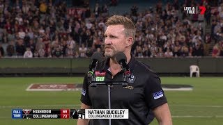 Shame on anyone that booed a champion Buckley defends Pendlebury on Anzac Day  2019  AFL [upl. by Enelym454]