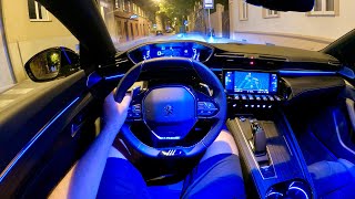 New Peugeot 508 PSE 2022  night POV test drive 360 HP hybrid EXHAUST sound amp electric mode [upl. by Sisile]