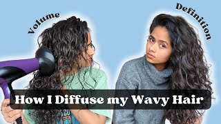 How to diffuse wavy hair without frizz and with volume [upl. by Mcgee906]