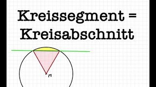 Kreis 13  Kreissegment aka Kreisabschnitt [upl. by Anzovin]