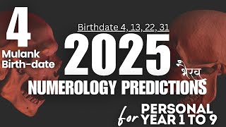 Numerology Predictions for MULANK 4 in Personal Year 1 to 9 in 2025 by NipoonJoshi [upl. by Divadnhoj512]