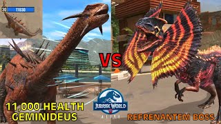 11000 Health Geminideus vs Refrenantem Boss  Jurassic World Alive [upl. by Eadmund219]