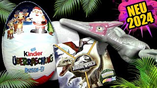 Kinder Überraschung ® Jurassic World ™ Riesen Ei 2024  Pteranodon  4 x Eier wiegen amp auspacken [upl. by Newsom862]