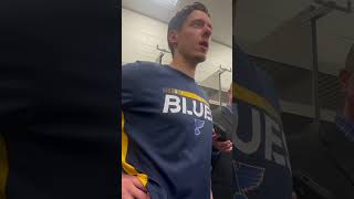 Jordan Binnington praises the St Louis Blues’ defense for stepping up stlouisblues nhl stlouis [upl. by Bang417]