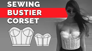 Sewing Bustier Corset  Pattern and Cutting  Free Corset Pattern [upl. by Washko627]