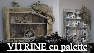 Créer une vitrine en bois de palette DIY fait main Create a wooden pallet showcase handmade [upl. by Erehs296]