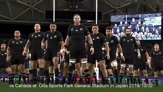 Ka mate  Haka All Blacks vs Canada at Rugby World Cup in Japan 20191002 [upl. by Nimzaj]