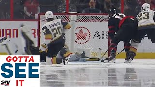 GOTTA SEE IT Robin Lehner Makes Incredible Desperation Save [upl. by Legir]