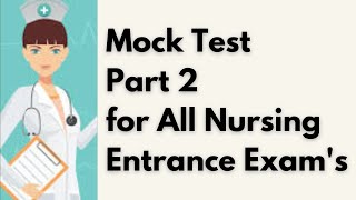 Mock Test for All Nursing Entrance Exams [upl. by Lauhsoj]