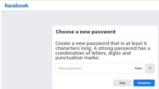 Facebook Create a new password with at least 6 characters numbersletters and punctuations marks [upl. by Wallach]