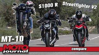 COMPARO10 – Yamaha MT10 BMW S1000 R Ducati Streetfighter V2 [upl. by Garnes]