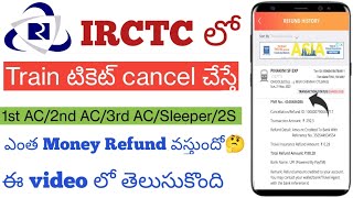 Train Ticket Cancellation Charges IRCTC telugu 2023Waiting and confirm Refund Rules [upl. by Ahsil301]