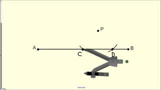 constructing a perpendicular line through a point off the line [upl. by Nilatak]