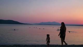 Sunset Greece Salamina Island Vasilika beach Sala Mykonos [upl. by Ainat]