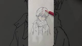 How to draw Shoto Todoroki from MHA anime shoto sashon [upl. by Cash]