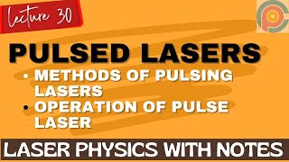 Pulsed Lasers  Methods of Pulsing Lasers  Operation of Pulse Laser [upl. by Anitreb]