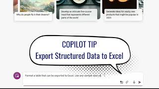 Copilot Tip  Export Structured Data to Excel [upl. by Craw]