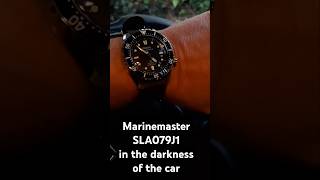 Seiko Marinemaster sla079j1 in the darkness of the car twilight with khaki green nato strap [upl. by Lomax480]