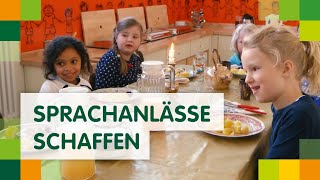 Videoreflexion und Sprachanlässe Der Goldene Tisch im FRÖBELKindergarten Schatzinsel [upl. by Streetman]