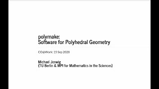 Michael Joswig  Polymake Software for Computations in Polyhedral Geometry [upl. by Nalra66]