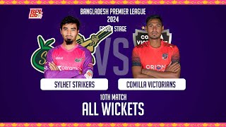 All Wickets  Comilla Victorians vs Sylhet Strikers  10th Match  Season 10  BPL 2024 [upl. by Attirb485]