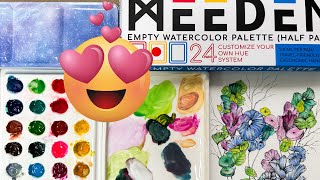 New gouache MEEDEN unboxing  paint palettes paper Art supply haul and review [upl. by Enal]