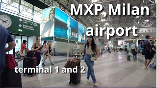 Milan airport Malpensa terminal 1 and 2 virtual tour [upl. by Enrev]