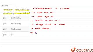 How many ATP and NADPH are formed during photorespiration [upl. by Einnob]