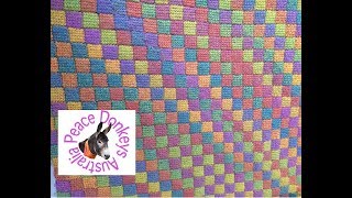 How to crochet Tunisian entrelac with multicoloured wool [upl. by Bennie]