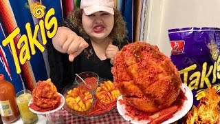 Takis Mango Flower on a Stick DIY MUKBANG Wendys Eating Show [upl. by Kahl184]