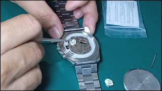 change casio Edifice solar battery rechargeable watch repair tutorials [upl. by Arras]