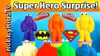 PlayDoh Super Hero Surprise Toy Eggs [upl. by Aihseit]