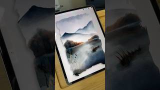 Procreate watercolor landscape tutorial procreatebrushes procreatetutorial [upl. by Arretak73]