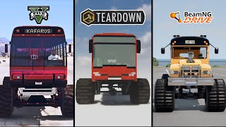 GTA 5 MONSTER BUS VS TEARDOWN MONSTER BUS VS BEAMNG MONSTER BUS  WHICH IS BEST [upl. by Soisanahta625]