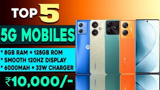 Top 5 Best 5G Smartphone Under 10000 in 2024  8GB128GB 120hZ Display Best 5G phone under 10000 [upl. by Ahsaela]