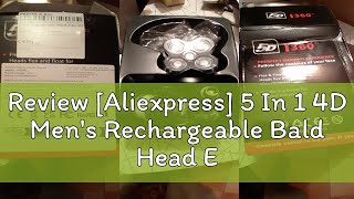 Review Aliexpress 5 In 1 4D Mens Rechargeable Bald Head Electric Shaver 5 Floating Heads Beard N [upl. by Debora]