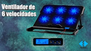 Base Ventiladora Para Laptop  Ajuste de altura  Refrigeración de 6 velocidades [upl. by Anaoj]