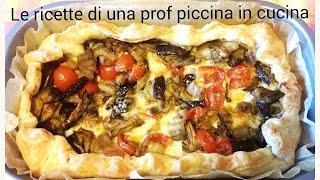 Torta salata con melanzane pomodorini basilico e formaggio [upl. by Orren]