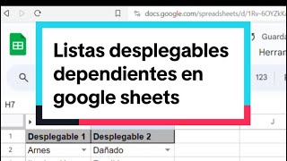 Listas desplegables dependientes en googlesheets [upl. by Elyagiba336]